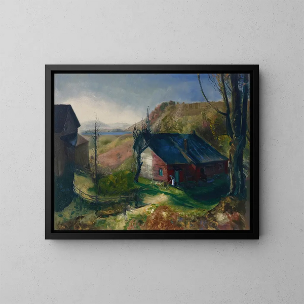 Ferme de montagne - George Wesley Bellows — gerahmtes Bild an der Wand