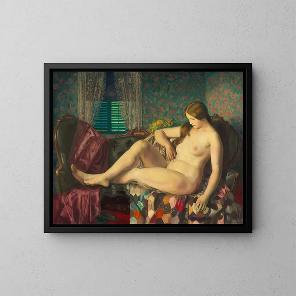 Akt mit einer hexagonalen Abdeckung - George Wesley Bellows — gerahmtes Bild an der Wand