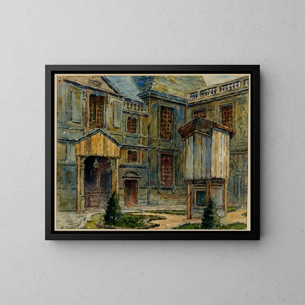 Innenhof des Museums Carnavalet, Rue de Sévigné - Georges-Henri Manesse — gerahmtes Bild an der Wand