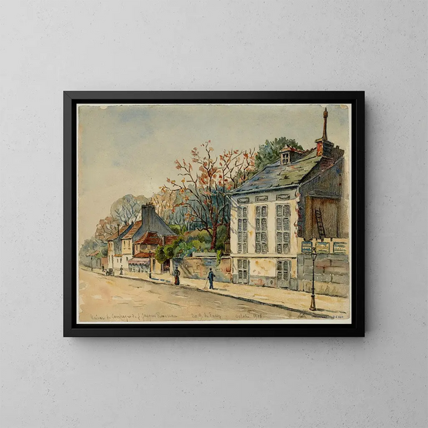 Haus im Landhausstil von Jean-Jacques Rousseau, 20 Quai de Passy - Georges-Henri Manesse — gerahmtes Bild an der Wand