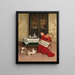 Spiele der Katzen - Georges Croegaert — gerahmtes Bild an der Wand