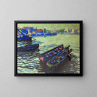 Georges Gaudion - Boats at the Bazacle in Toulouse.webp