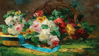 Georges Jeannin - Still Life with Roses and a Hat.webp