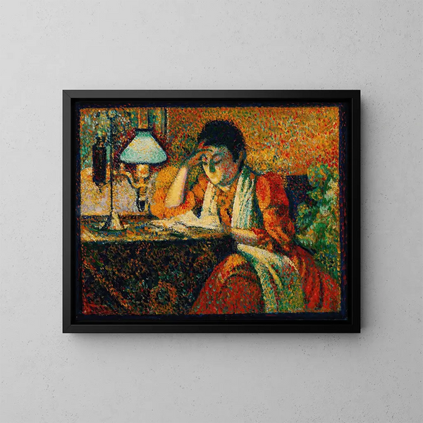 La Liseuse - Georges Lemmen — gerahmtes Bild an der Wand
