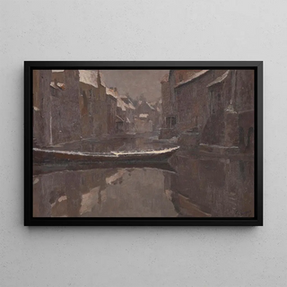 Georges Lon Ernest Buysse - Old Canal at Ghent in Winter.webp