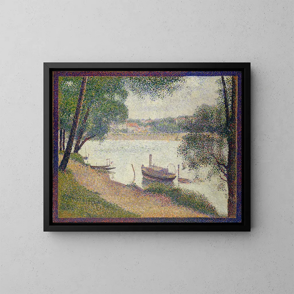 Zeit grau an der Grande Jatte - Georges Seurat — gerahmtes Bild an der Wand