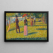 Paesaggio e personaggi La gonna rosa - Georges Seurat — quadro incorniciato alla parete