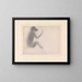 Singe sitzend - Georges Seurat — gerahmtes Bild an der Wand