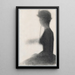 Frau sitzend mit einem Sonnenschirm - Georges Seurat — gerahmtes Bild an der Wand