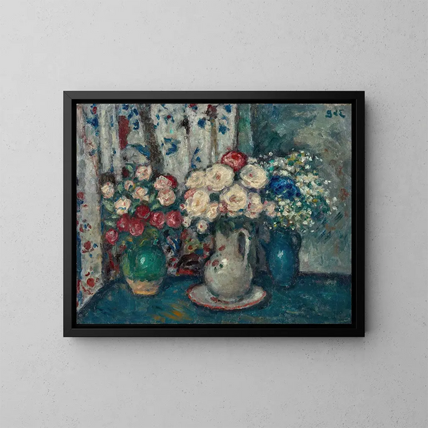 Due mazzi di rose - Georges d'Espagnat — quadro incorniciato alla parete