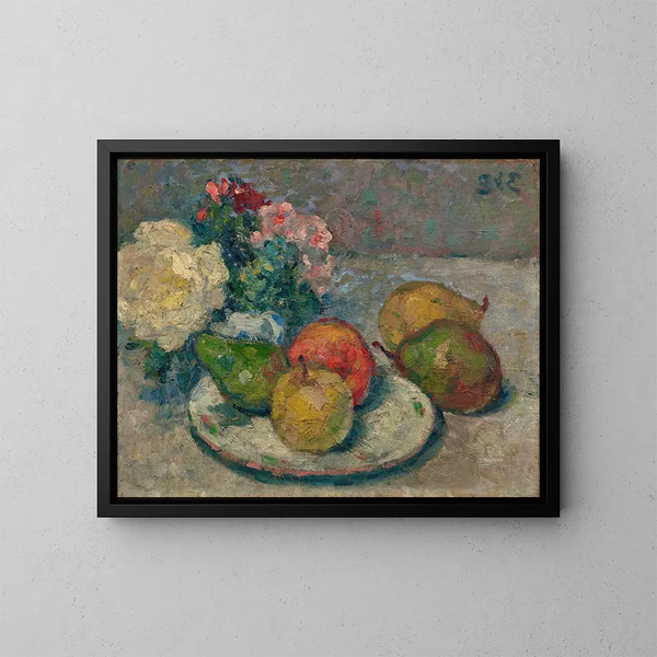 Natura morta con mele e pere - Georges d'Espagnat — quadro incorniciato alla parete