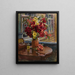 Stillleben mit Stockrosen - Georgy Konstantinovich Savitsky — gerahmtes Bild an der Wand