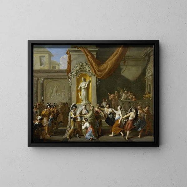 Der Hochzeit von Alexander dem Großen und Roxane von Baktrien - Gerard Hoet — gerahmtes Bild an der Wand