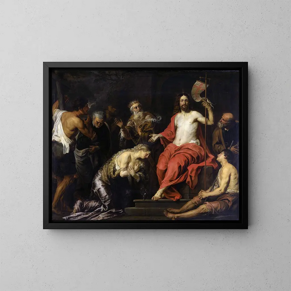 Der Christus und die reuigen Sünder - Gerard Seghers — gerahmtes Bild an der Wand