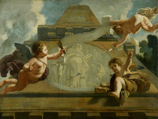 Gerard de Lairesse - De Heilige Anthonius de Heremiet  Allegorische voorstelling van de verzorging van leprozen en onnozelen.webp