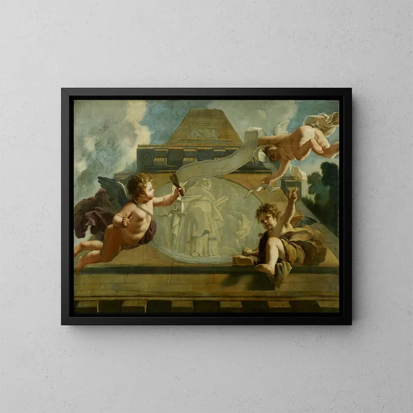 Saint Antoine l'Ermite, allegorische Darstellung der Pflege von Aussätzigen und Unschuldigen - Gerard de Lairesse — gerahmtes Bild an der Wand