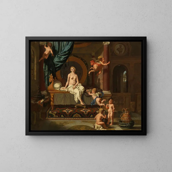 Herse wartet auf die Ankunft von Merkur - Gerard de Lairesse — gerahmtes Bild an der Wand