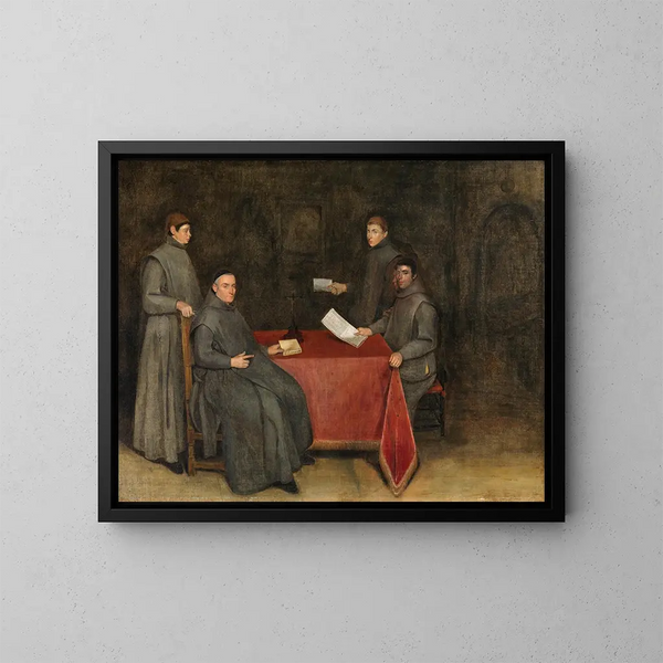 Quattro monaci francescani - Gerard ter Borch — quadro incorniciato alla parete