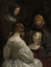 Frau vor einem Spiegel - Gerard ter Borch — Ansicht des Kunstwerks
