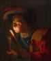 Ein Junge, der auf eine Glut bläst - Gerard van Honthorst — Ansicht des Kunstwerks