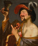 Ein fröhlicher Geiger, der ein Weinglas hält - Gerard van Honthorst — Ansicht des Kunstwerks