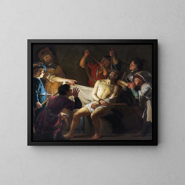 Christus mit Dornenkrone - Gerard van Honthorst — gerahmtes Bild an der Wand