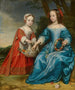 Double portrait painting of Prince William III (1650-1702) and his aunt Mary, Princess of Orange (1642-1688), children - Gerard van Honthorst — artwork view