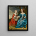 Double portrait painting of Prince William III (1650-1702) and his aunt Mary, Princess of Orange (1642-1688), children - Gerard van Honthorst — framed artwork on a wall
