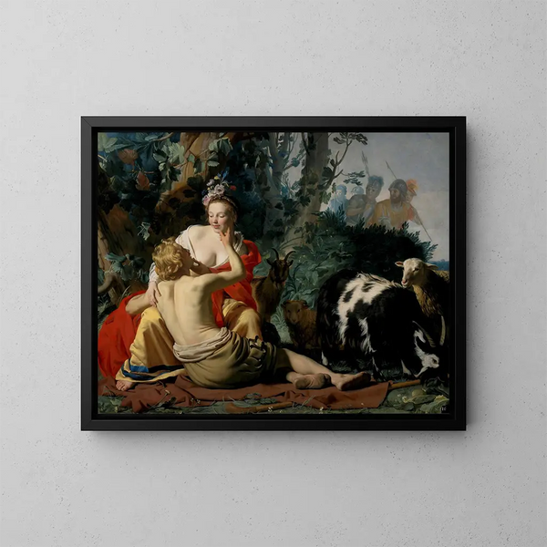 Granida und Daifilo - Gerard van Honthorst — gerahmtes Bild an der Wand