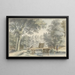 Landschaft mit einer Brücke, auf der ein Fischer steht - Gerard van Rossum — gerahmtes Bild an der Wand