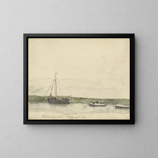 Bateaux dans le port de Katwijk aan Zee - Gerhard Munthe — quadro incorniciato alla parete