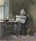 interno con una donna che legge il giornale - Gerke Henkes — vista dell’opera