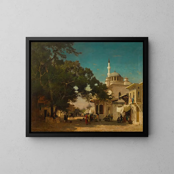 Die Fontaine des Sultans Abdülhamid I in Konstantinopel - Germain Fabius Brest — gerahmtes Bild an der Wand