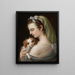 Eine Frau mit einem King-Charles-Spaniel - Deutsche Schule — gerahmtes Bild an der Wand