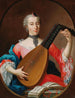 Eine elegante Dame mit Laute - Deutsche Schule — Ansicht des Kunstwerks