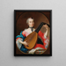 Eine elegante Dame mit Laute - Deutsche Schule — gerahmtes Bild an der Wand