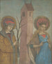 Diptyque dei santi Achatius, Barbara, Apollonia e Sebaldo - Scuola tedesca — vista dell’opera