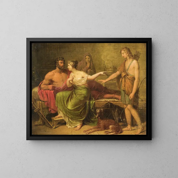 Hippolyte, Phèdre et Thésée - Deutsche Schule — gerahmtes Bild an der Wand