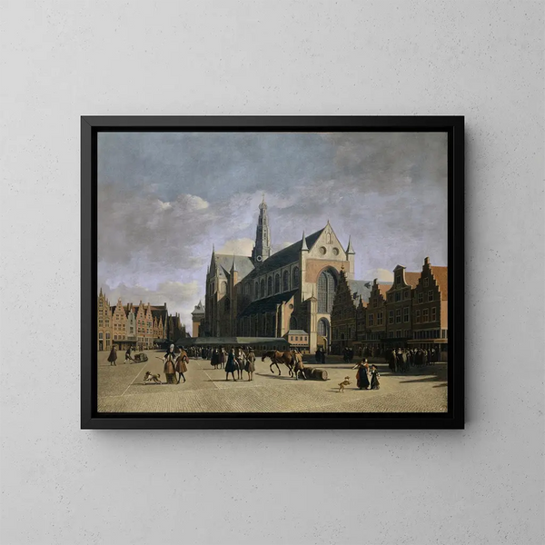 Il mercato ad Haarlem - Gerrit Adriaensz Berckheyde — quadro incorniciato alla parete
