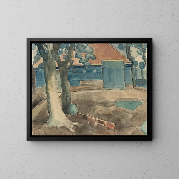 Nordholländischer Bauernhof mit Hof - Gerrit van Blaaderen — gerahmtes Bild an der Wand
