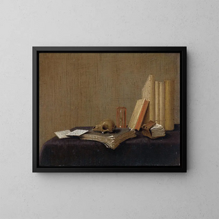 Naturmorte Vanitas - Gerrit van Vucht — gerahmtes Bild an der Wand