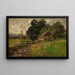 Cottage near a stream - Gertrud Staats — framed artwork on a wall