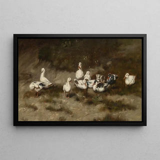 Geza Vastagh - Enten am Bachufer.webp