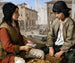 Dei giocatori di carte intorno a cesti - Giacomo Ceruti — vista dell’opera