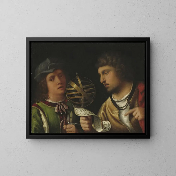 Giovanni Borgherini und sein Lehrer - Giorgione — gerahmtes Bild an der Wand