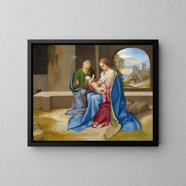 La Sainte Famille - Giorgione — gerahmtes Bild an der Wand