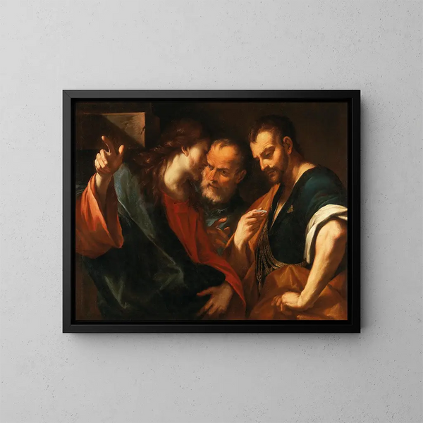 L'Argent de la dîme - Giovanni Battista Beinaschi — gerahmtes Bild an der Wand
