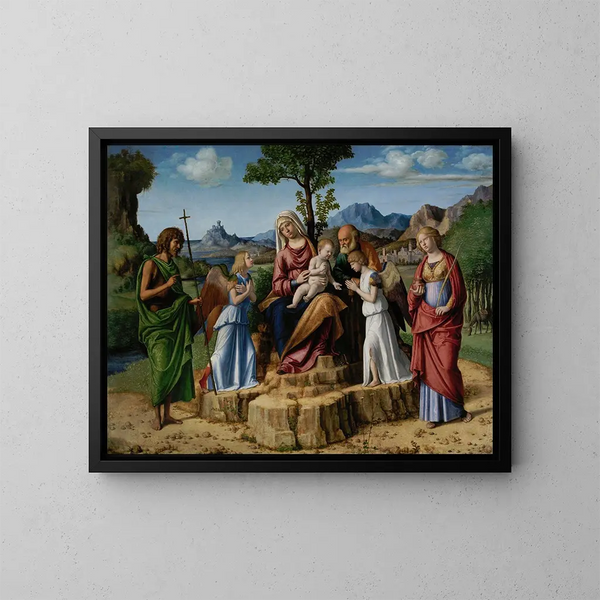 Il riposo durante la fuga in Egitto - Giovanni Battista Cima da Conegliano — quadro incorniciato alla parete