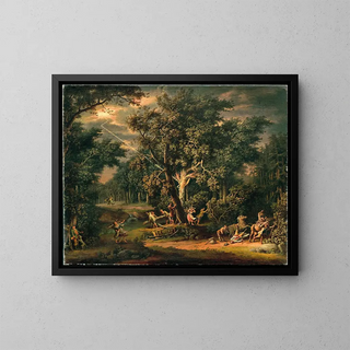 Giovanni Battista Innocenzo Colombo - Travellers in a nocturnal landscape with lightning.webp
