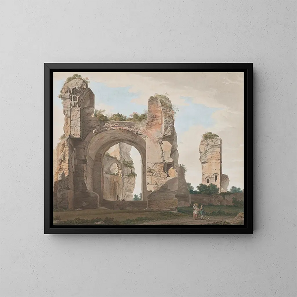 Vista delle rovine delle terme di Caracalla - Giovanni Battista Lusieri — quadro incorniciato alla parete